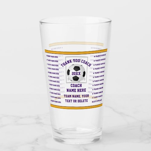 Gifts for Soccer Coaches Personalized Glass