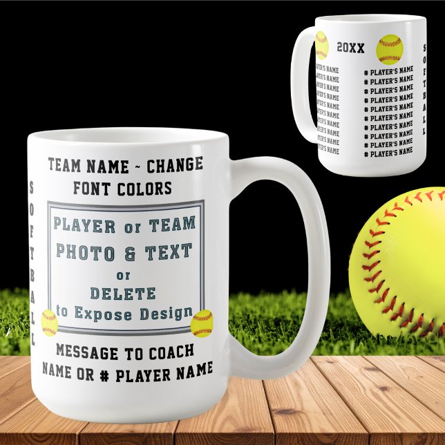 Gifts for Softball Coaches or Softball Team Gifts, Coffee Mug (Gifts for softball coaches or softball team gift ideas. Senior night softball gifts. Softball Gifts.)