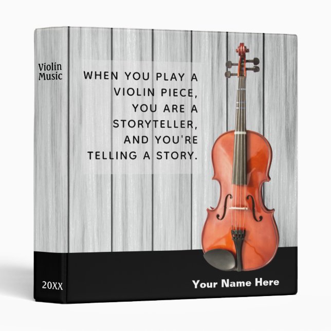 Gifts for Violin Teachers & Student 3 Ring Binder (Front/Spine)