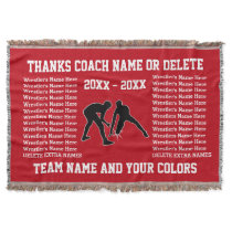Gifts for Wrestling Coaches, Your COLORS and TEXT Throw Blanket Gifts for Wrestling Coaches, Your COLORS and TEXT Throw Blanket
