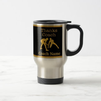 Gifts for Wrestling Coaches, Your TEXT and COLORS Travel Mug