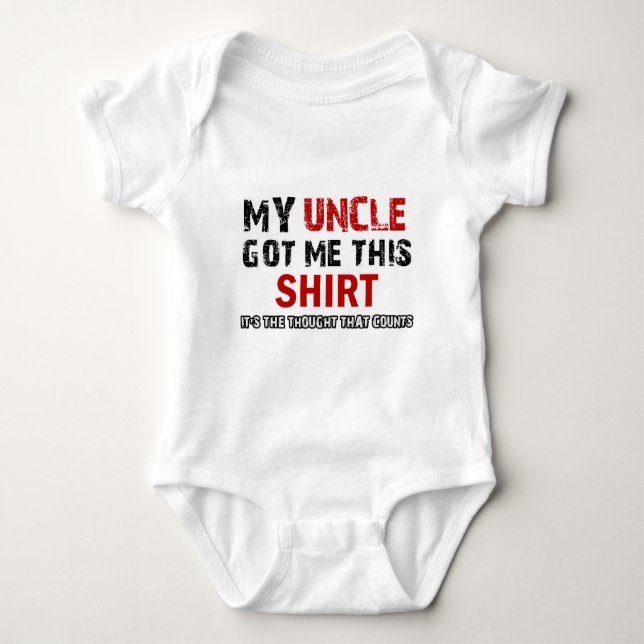 Gifts from uncle baby bodysuit (Front)
