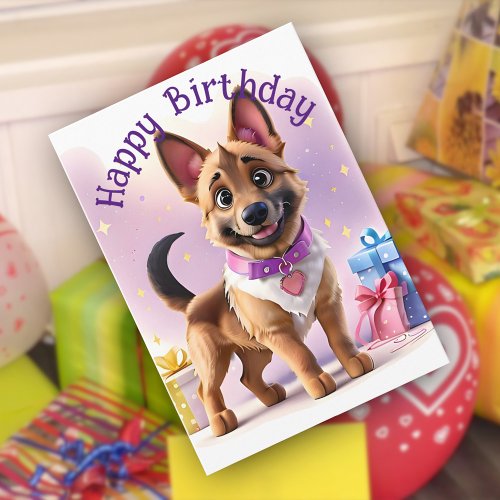 Gifts Galore Alsatian Puppys Special Day Birthday Card