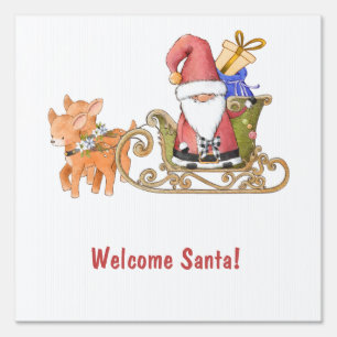 Gifts Gladly Accepted Welcome Santa Yard Sign
