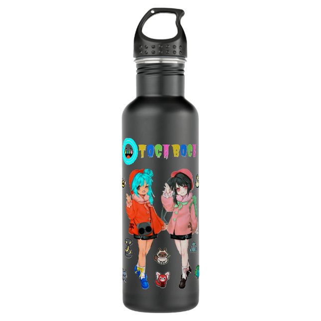 Gifts Idea Manga Toca Boca Anime Love You Stainless Steel Water Bottle (Front)