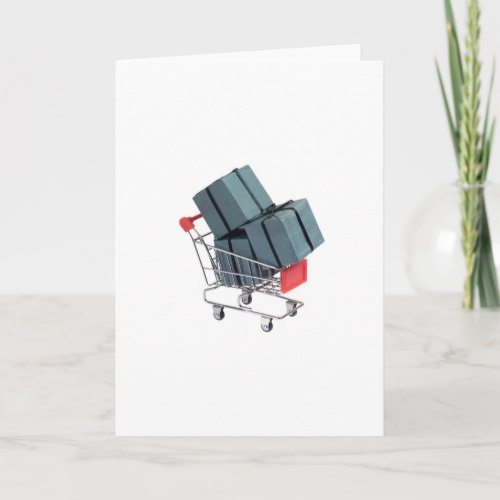 Gifts in trolley holiday card