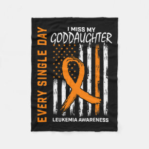 Gifts Loss Of Goddaughter Leukemia Awareness Flag  Fleece Blanket