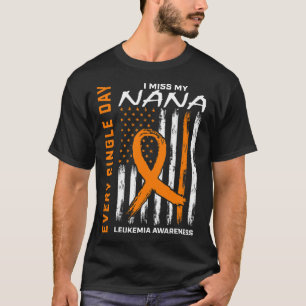 Gifts Loss Of Nana Orange Leukemia Awareness Flag T-Shirt