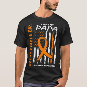 Gifts Loss Of Papa Orange Leukemia Awareness Flag T-Shirt