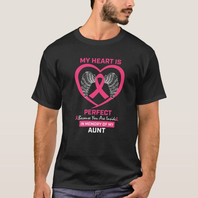 Gifts Memory Of My Loving Aunt Pink Breast Cancer  T-Shirt (Front)