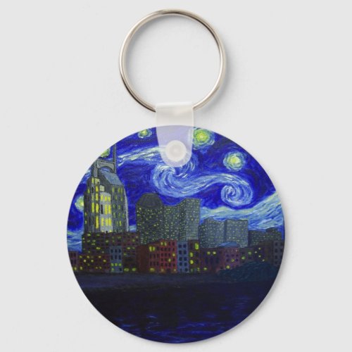 Gifts Nashville Starry Night by Jack Lepper Keychain