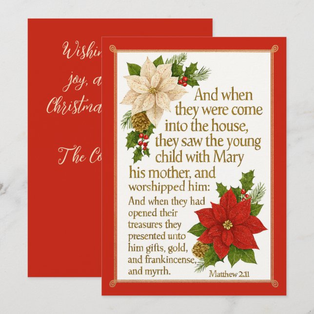 Gifts of Grace – Matthew 2:11 Christmas Blessing Holiday Card (Front/Back)
