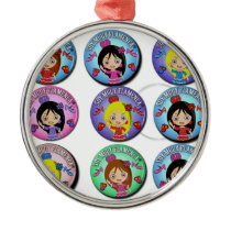 Gifts of I am Very Flamenco Multicoloured… Round Metal Christmas Ornament
