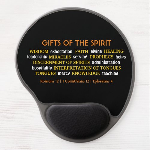 GIFTS OF SPIRIT  Black Inspirational  Christian Gel Mouse Pad