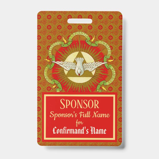 Gifts of the Holy Spirit (BK 026) - Sponsor Badge (Front)