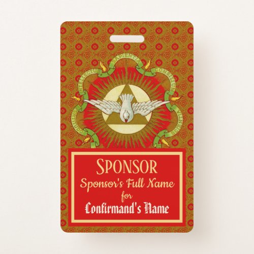 Gifts of the Holy Spirit BK 026 _ Sponsor Badge