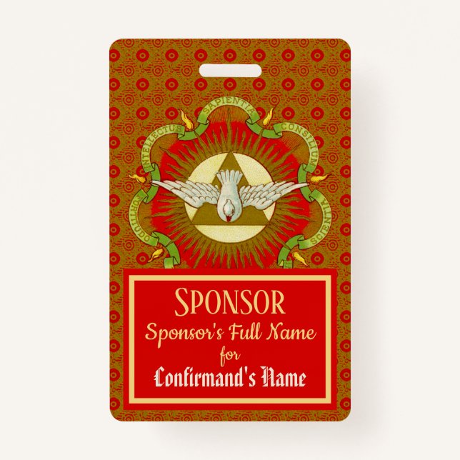 Gifts of the Holy Spirit (BK 026) - Sponsor Badge (Front)