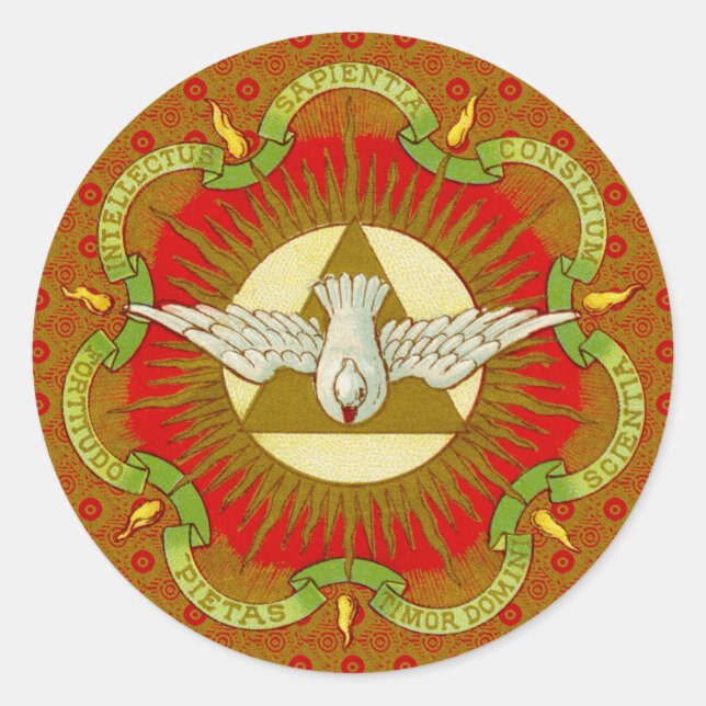 Gifts of the Holy Spirit (BK 026) (Style 1) Classic Round Sticker (Front)