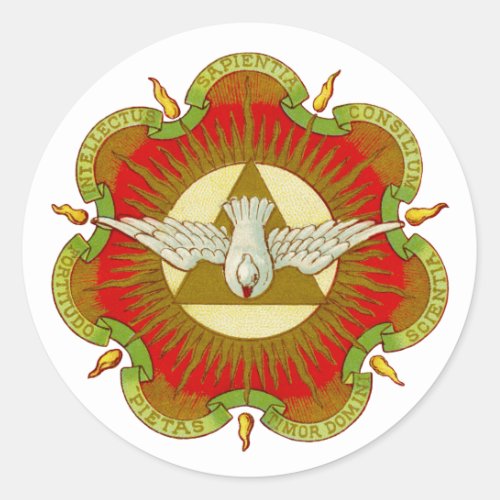 Gifts of the Holy Spirit BK 026 Style 2c Classic Round Sticker