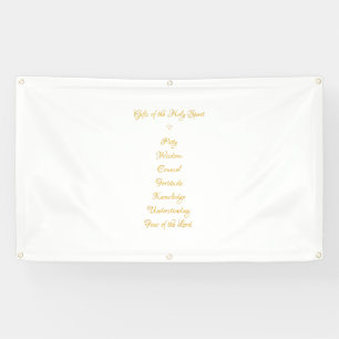 Gifts of The Holy Spirit in 3D Look Golden Script Banner