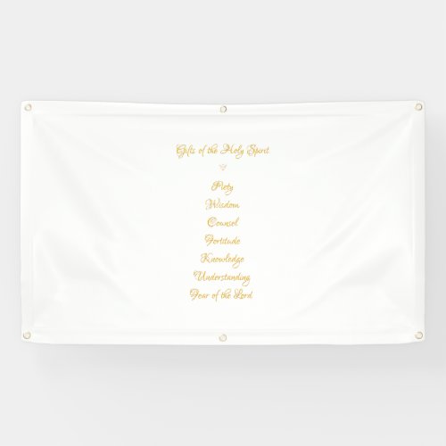 Gifts of The Holy Spirit in 3D Look Golden Script Banner