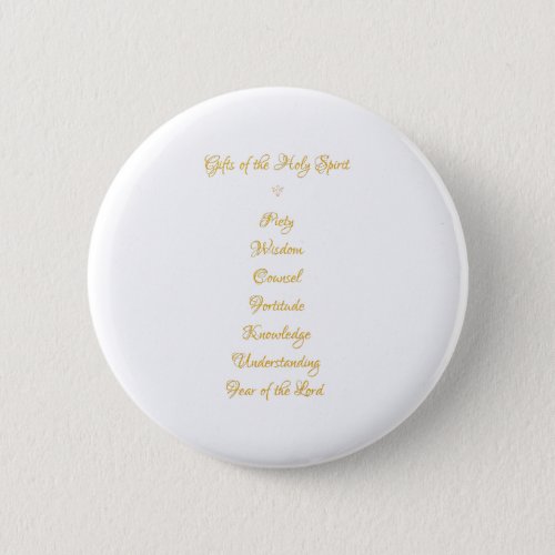 Gifts of The Holy Spirit in 3D Look Golden Script Button