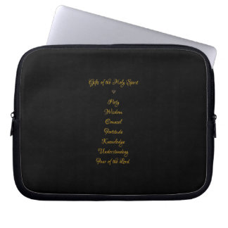 Gifts of The Holy Spirit in 3D Look Golden Script Laptop Sleeve