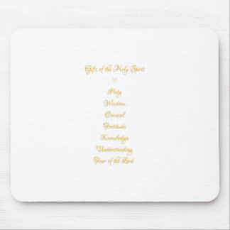 Gifts of The Holy Spirit in 3D Look Golden Script Mouse Pad