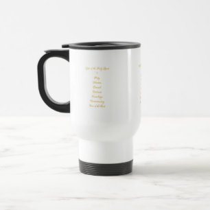 Gifts of The Holy Spirit in 3D Look Golden Script Travel Mug