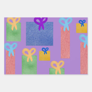 Gifts Packages with Bows All Occasion Wrapping Paper Sheets