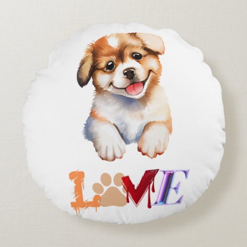 Gifts Personalized pet image dog lover Round Pillo Round Pillow