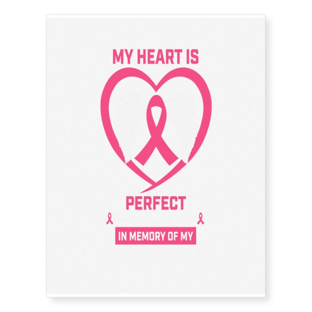 Gifts Pink Memory Of Granddaughter Temporary Tattoos (Front)