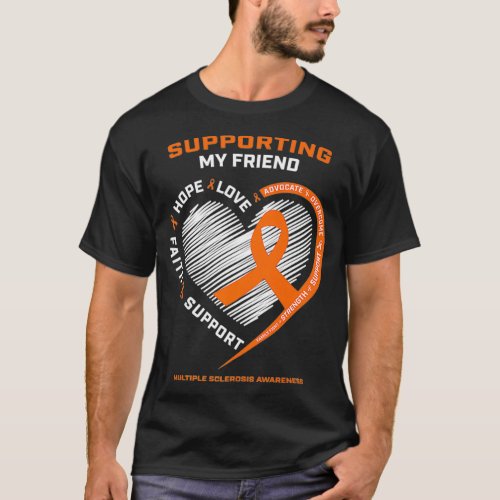 Gifts Products Orange MS Friend Multiple Sclerosis T_Shirt