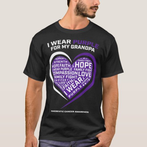 Gifts Products Purple Grandpa Pancreatic Cancer Aw T_Shirt