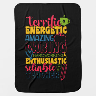 Gifts Teacher   Amazing Caring Teacher Baby Blanket