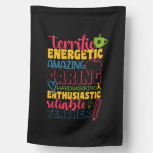 Gifts Teacher   Amazing Caring Teacher House Flag