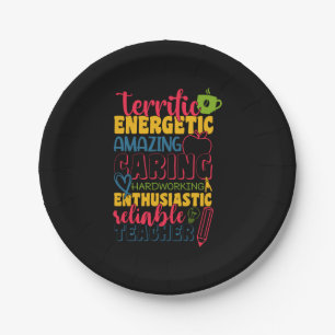 Gifts Teacher   Amazing Caring Teacher Paper Plates