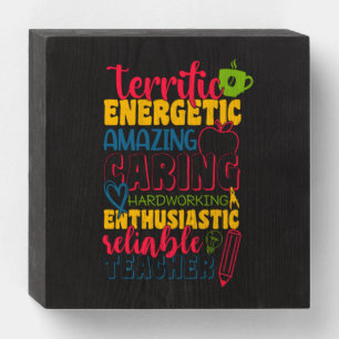 Gifts Teacher Amazing Caring Teacher Wooden Box Sign