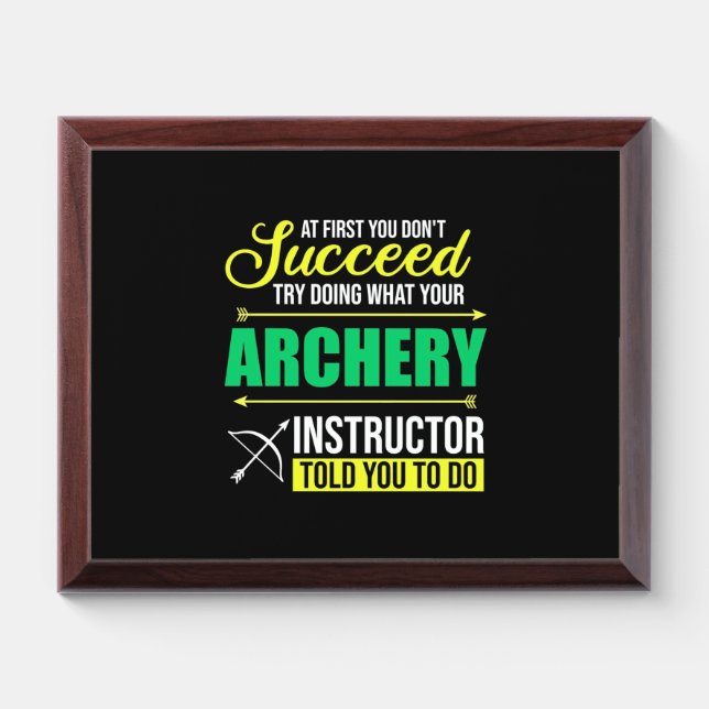 Gifts Teacher | Archery Instructor Coach Award Plaque (Horizontal)