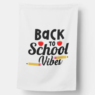 Gifts Teacher Back To School Vibes House Flag