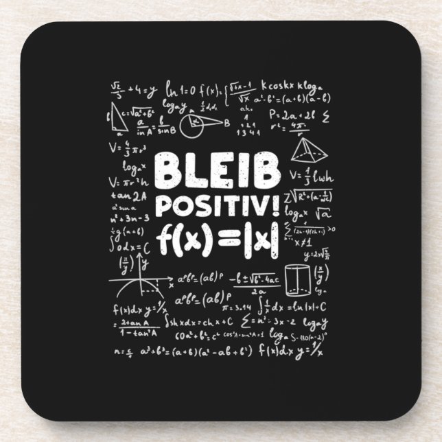 Gifts Teacher | Bleib Positiv Math Teacher Beverage Coaster (Front)