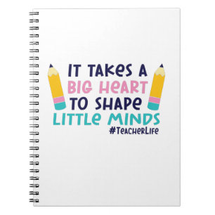 Gifts Teacher   It Takes A Big Heart Notebook