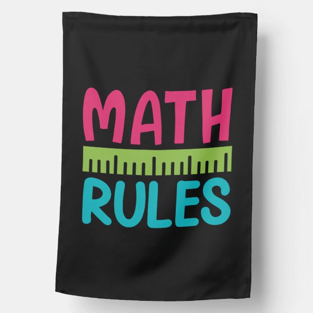 Gifts Teacher | Math Rules House Flag (Front)