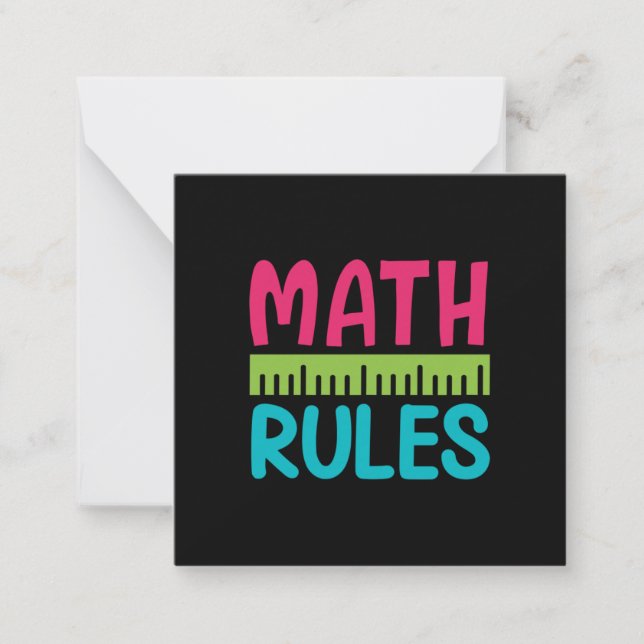 Gifts Teacher | Math Rules Note Card (Front)