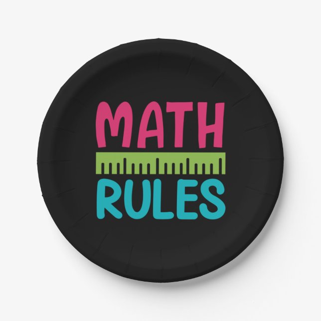 Gifts Teacher | Math Rules Paper Plates (Front)
