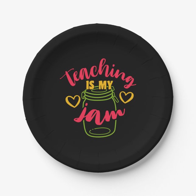 Gifts Teacher | Teaching Is My Jam Paper Plates (Front)