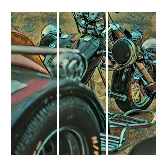 gifts to get motorcyclists triptych (Front)
