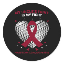 Gifts Uncle Multiple Myeloma Awareness Products Bl Classic Round Sticker