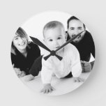 Gifts Under $50 For Him Personalized Photo Round Clock at Zazzle