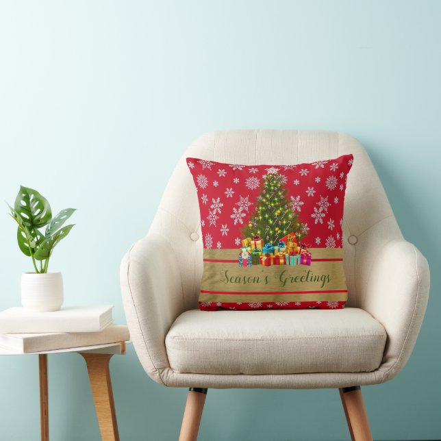 Gifts Under the Christmas Tree Throw Pillow (Chair)
